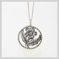One Sterling Silver Large Floral Statement Pendant on 18.5 Chain
